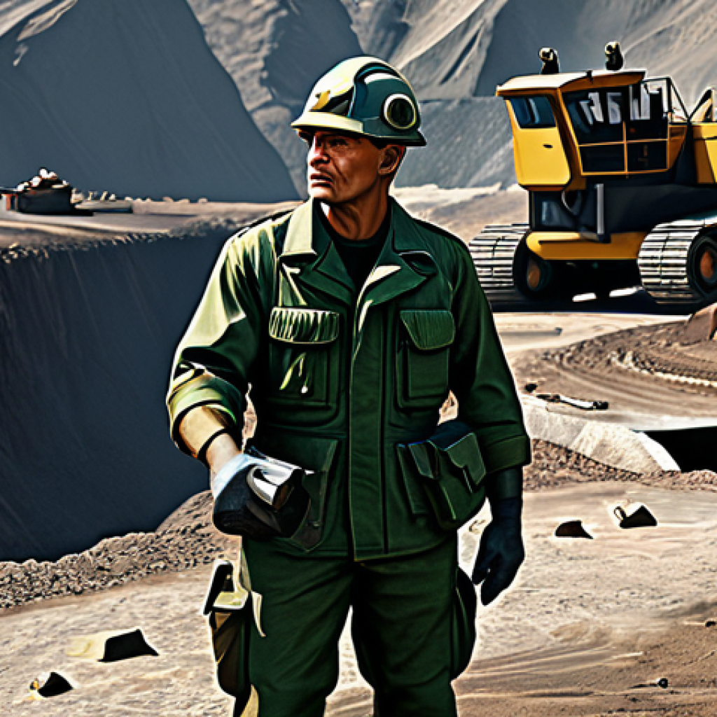 Resource Gathering Focus**

"A fully clothed commander in appropriate military attire overseeing resource gathering operations.  Miners extract resources from a vibrant mine, with advanced technology in the background. Safe for work. Perfect anatomy, correct proportions, professional game art, well-formed hands, natural pose, appropriate content, professional."

**